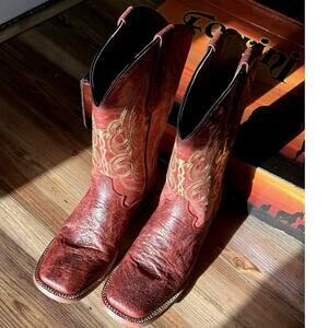 Ferrini western boots women’s size 7B leather snip-toe Sparkle Red See condition